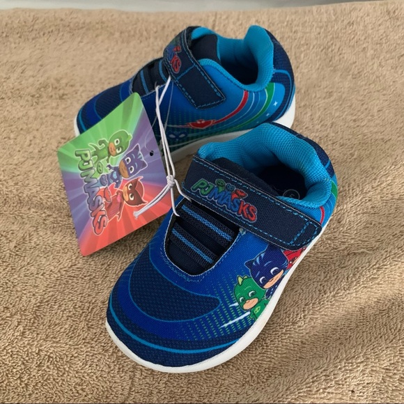 Toddler 5 PJ MASKS Blue / Multi Hook & Loop Athletic Sneakers Shoes NWT Cute - Picture 4 of 8